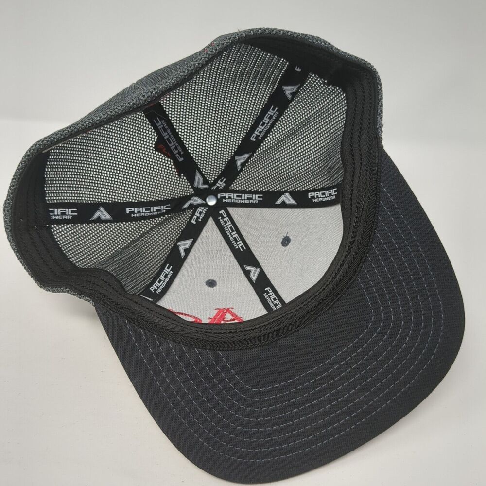As Lumber & Supply Fitted Trucker Hat Gray L/Xl Mesh Back Pacific Headwear View 6